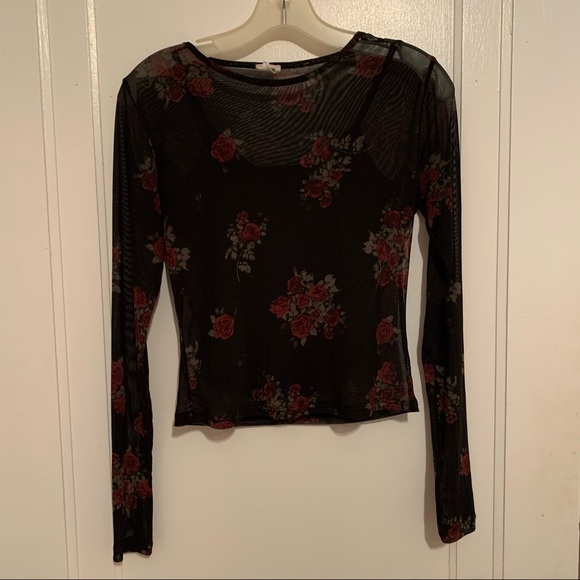 Floral sheer long sleeve - Picture 1 of 2